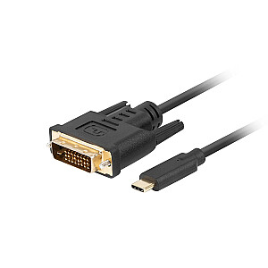 Lanberg video kabeļa adapteris CA-CMDV-10CU-0005-BK 0,5 m USB Type-C DVI-D melns