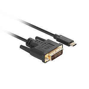Lanberg video kabeļa adapteris CA-CMDV-10CU-0005-BK 0,5 m USB Type-C DVI-D melns