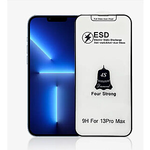 Fusion ESD Anti-Static Dust Proof aizsargstikls pilnam ekrānam telefonam Apple iPhone 12 Pro Max melns