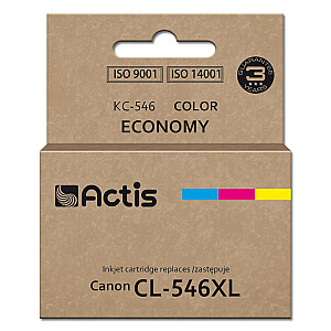 Actis KC-546 tintes kasetne (Canon CL-546XL nomaiņa; Supreme; 15 ml; 180 lapas; sarkana, zila, dzeltena).