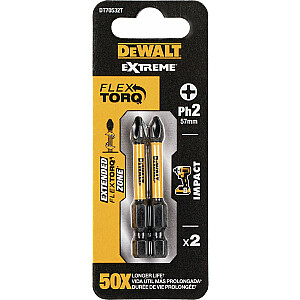 Dewalt Extreme Impact Torsion2 PH2 trieciena draivera bits 2gab. (DT70532T-QZ)