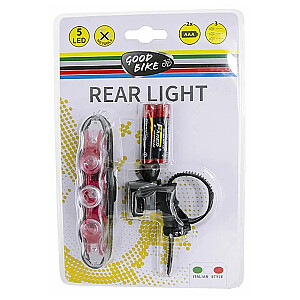 Velo lukturis LEMMING 5LED, sarkans, 2xAAA komplektā 88324