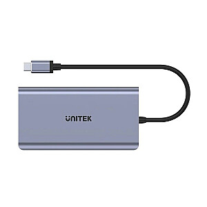 Концентратор Unitek D1019B USB-C 8W1 USB-C 3.1, PD 100 Вт, D1019B