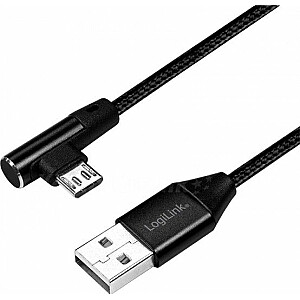 LogiLink USB-A uz microUSB kabelis 0,3 m melns (CU0141)