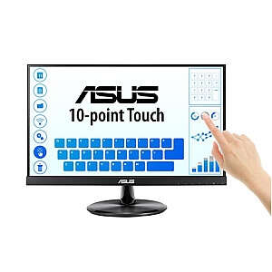 Asus Touch LCD VT229H 21.5 ", Touchscreen, IPS, FHD, 1920 x 1080 pixels, 5 ms, 250 cd/m², Black, 10-point Touch, 178° Wide Viewing Angle, Frameless, Flicker free, Low Blue Light, HDMI, 7H Hardness