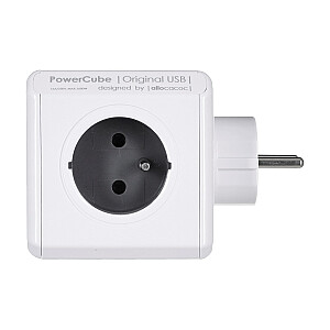 PowerCube Original 4 sloti 2x USB pelēks