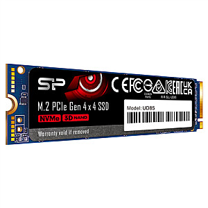 Silicon Power SSD UD85  250 GB, SSD form factor M.2 2280, SSD interface PCIe Gen4x4, Write speed 1300 MB/s, Read speed 3300 MB/s