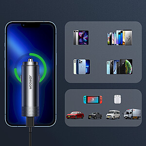 Joyroom car charger 2 x USB 50W with PD, QC, PPS gray (JR-CL13)