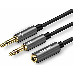 Ugreen Jack 3.5mm - Jack 3.5мм x2 серый (UGR233)