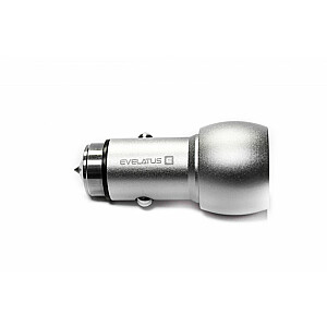 Evelatus Universal Car Charger ECC01 2USB port 3.1A with stainless steel escape tool Silver