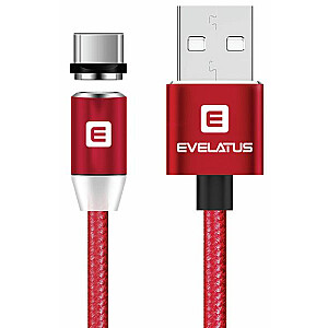 Evelatus Universal Data cable LTM02 3 in 1 Magnetic (Lightining, Type C, Micro USB) Red