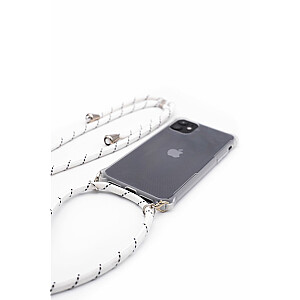 Evelatus Apple iPhone 11 Pro Max Case with rope White Stripes Transparent