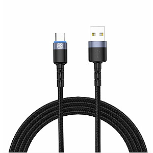 Tellur  Data cable, USB to Type-C, LED, Nylon Braided, 1.2m black