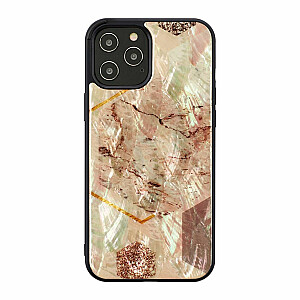 Ikins Apple case for Apple iPhone 12/12 Pro pink marble