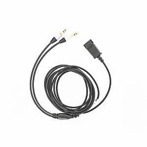 Адаптерный кабель Tellur QD to 2 x Jack 3,5 мм, 2,2 м, черный