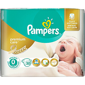 Pampers Premium Care vienreizējās lietošanas autiņi, 0 izmērs, Jaundzimušais, 2,5 kg, 30 gab.