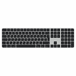 Клавиатура Apple Magic Keyboard with Touch ID MMMR3RS/A Standard, беспроводная, RU, цифровая клавиатура, черная, Bluetooth