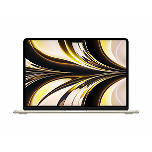 Apple  MacBook Air Starlight, 13.6 ", IPS, 2560 x 1664, M2, 8 GB, SSD 256 GB, M2 8-core GPU, Without ODD, macOS, 802.11ax, Bluetooth version 5.0, Keyboard language Russian, Keyboard backlit, Warranty 12 month(s), Battery warranty 1