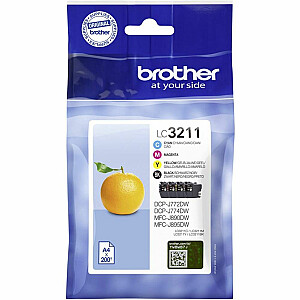 Картридж Brother Multipack LC3211VALDR, черный, голубой, пурпурный, желтый