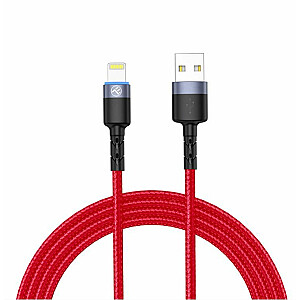 Tellur  Data cable USB to Lightning with LED Light, 3A, 1.2m red