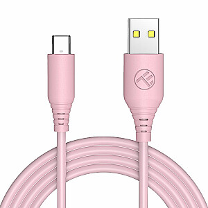 Силиконовый кабель Tellur USB to Type-C 3A 1м розовый