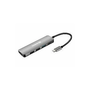 SANDBERG USB-C Док-станция HDMI + 3xUSB + PD 100 Вт