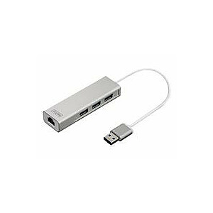 DIGITUS USB3.0 3-Port HUB GLAN Adapter