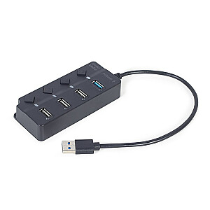 Gembird GEMBIRD 4-портовый USB-концентратор черный