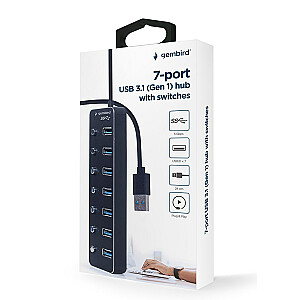 Gembird GEMBIRD 7-портовый концентратор USB 3.1 Gen 1