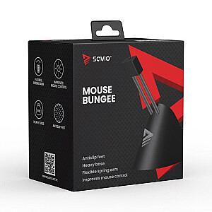 SAVIO Mouse Bungee, peles kabeļa turētājs, stabils, neslīdošs, elastīgs kronšteins, MB-01