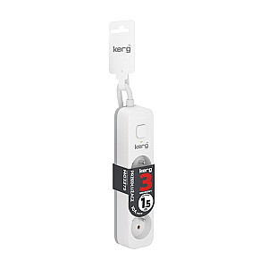 HSK DATA Kerg M02375 3 iezemētas ligzdas - sadalītājs 1,5 m ar kabeli 3x1 mm2 10 A