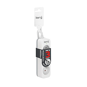 HSK DATA Kerg M02383 3 ligzdas ar zemējumu - barošana 1,5 m ar kabeli 3x1 mm2 10 A
