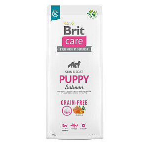 Сухой корм для щенков и молодых собак всех пород (4 недели - 12 месяцев). Brit Care Dog Grain-Free Puppy Salmon 12кг