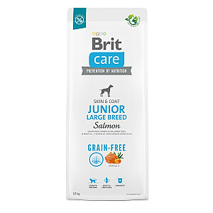 Sausā barība jauniem suņiem (3 mēneši - 2 gadi), lielām šķirnēm no 25 kg - Brit Care Dog Grain-Free Junior Large lasis 12kg