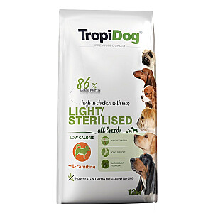 TROPIDOG Light Sterilized Adult - сухой корм для собак - 12 кг