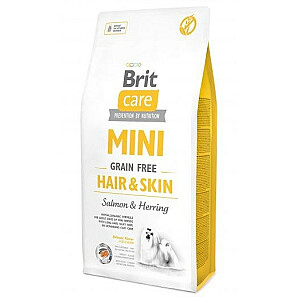 BRIT Care Mini Hair&Skin Salmon&Herring - sausā barība suņiem - 7 kg
