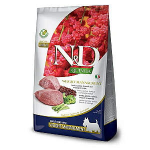 FARMINA N&D Quinoa Dog Weight Management Lamb Adult Mini - sausā barība suņiem - 2,5 kg