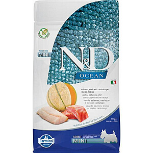 FARMINA N&D Ocean Dog Salmon, Cod, Cantaloupe, Melon Adult Mini - сухой корм для собак - 800 г