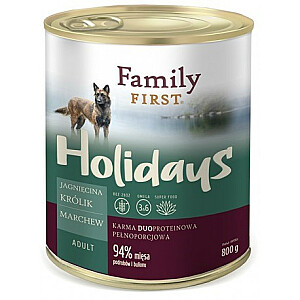 FAMILY FIRST Holidays Adult Lamb, Rabbit, Carrot - Влажный корм для собак - 800г