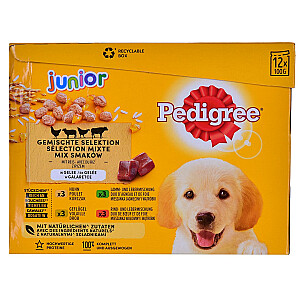 PEDIGREE Junior želejveida suņu barība paciņās 12X100g