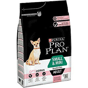 Purina Small & Mini Adult Sensitive Skin ar OPTIDERMA 3 kg lasi