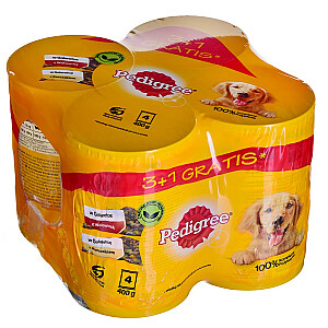 PEDIGREE Beef & Chicken Jelly - Mitrā suņu barība - 4x400g