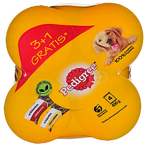 PEDIGREE Beef & Chicken Jelly - Mitrā suņu barība - 4x400g