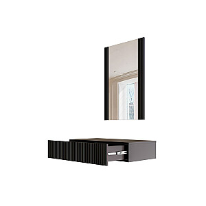 Tualetes galdiņš ar spoguli PAFOS 80x41,6x100 matēts melns