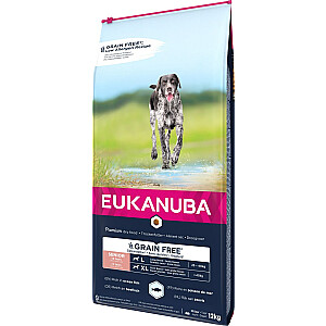 EUKANUBA bezgraudu senioru lielas/milzu šķirnes sālsūdens zivis — sausā barība suņiem — 12 kg