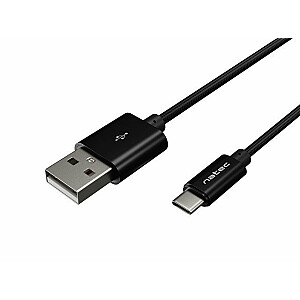 USB kabelis Natec USB-A - USB-C 1 m Black (NKA-1956)