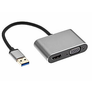 RoGer DrongDisplay Адаптер USB to VGA/HDMI + Audio / iOS/Android/Windows/macOS