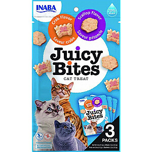 INABA Juicy Bites krabju un ķemmīšgliemenes - kārums kaķiem - 3x11,3g