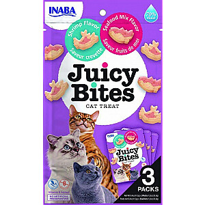 INABA Juicy Bites garneles un jūras veltes - kārums kaķiem - 3x11,3g