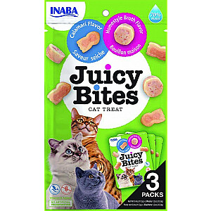 INABA Juicy Bites Mājas buljons un kalmāri - kārums kaķiem - 3x11,3 g